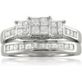 thumbnail image 1 of Rag Jewels 925 Sterling Silver 2.60 Ct Princess Cut White Diamond Engagement Wedding Thanksgiving Christmas Bridal Ring Set 14K White Gold Plated For Women's -9.5, 1 of 3