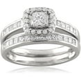 thumbnail image 1 of Rag Jewels Women's 2.35 Ct Princess Cut White Diamond Engagement Wedding Thanksgiving Christmas Bridal Ring Set 14K White Gold Plated 925 Sterling Silver -7, 1 of 3