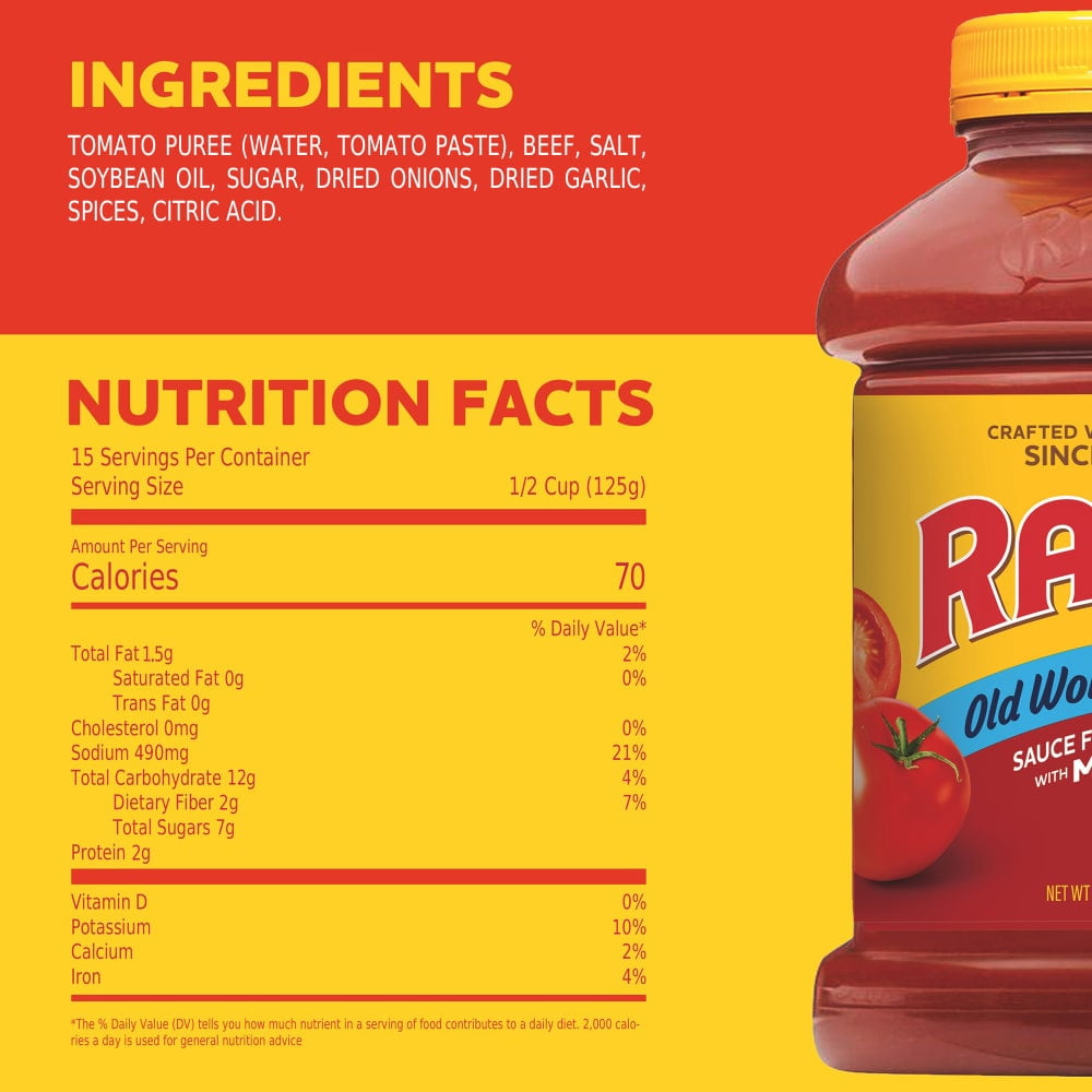 Rag Old World Style Pasta Sauce Flavored with Meat
