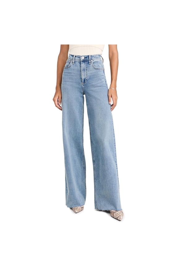 Women's Flexi Sofie High Rise Full Length Wide Jeans, Whitney, Blue