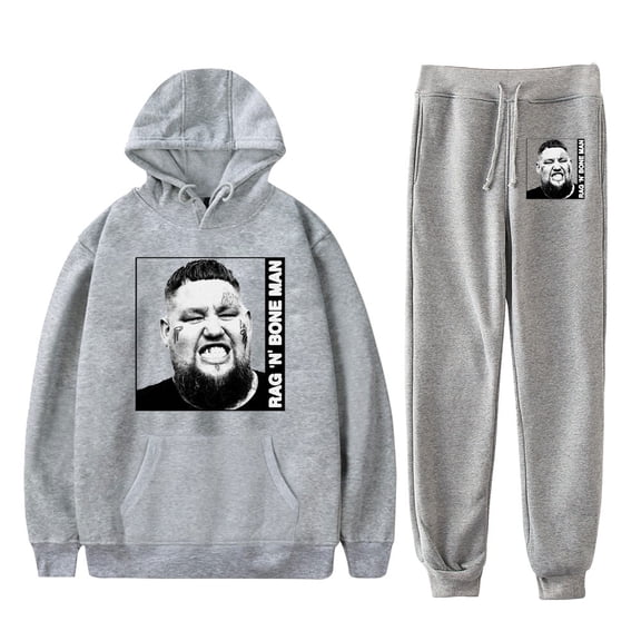 Rag'n'Bone Man 2025 Tour Merch Hoodie and SWEATPANTS set pop print Unisex Casual Street Clothing