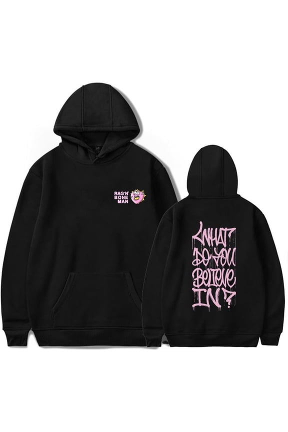 Rag'n'Bone Man What Do You Believe In Merch Hoodie Pockets Drawstring Unisex Hooded Sweatshirt Fashion Clothing