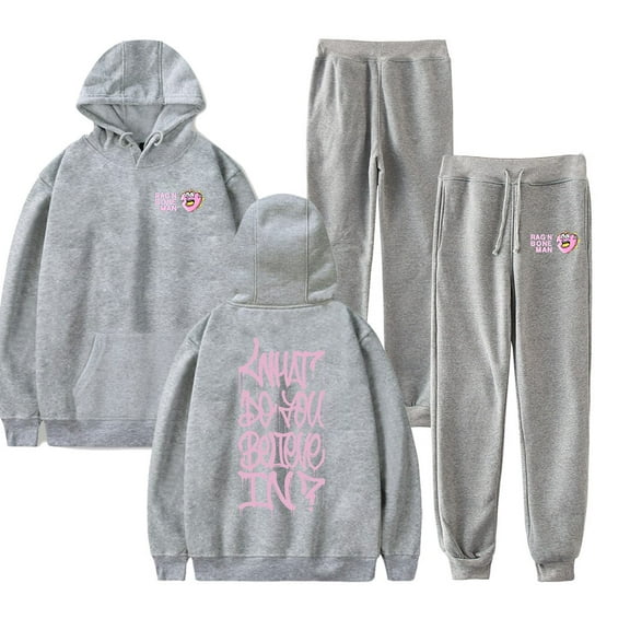 Rag'n'Bone Man What Do You Believe In Merch Hoodie and SWEATPANTS set pop print Unisex Casual Street Clothing