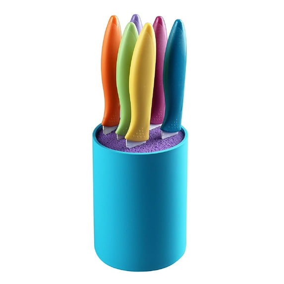 Ragalta 7 Piece Non-Stick Multi-Colored Knife Block Set