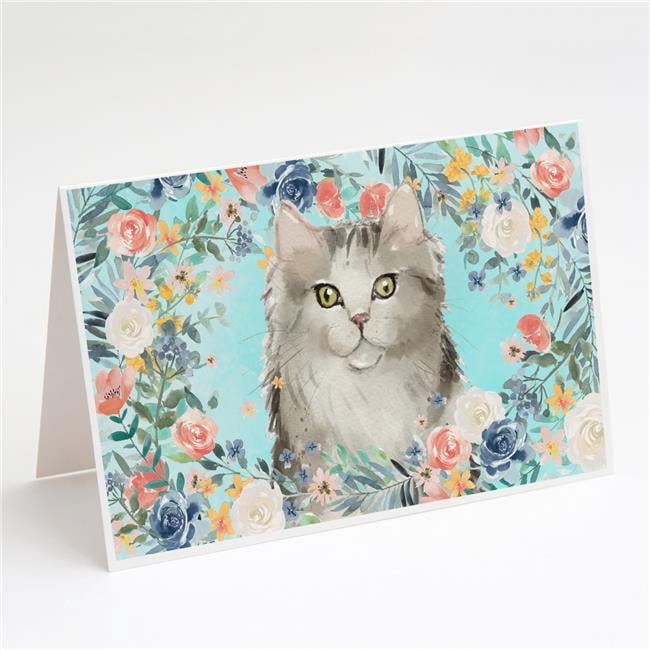 Ragamuffin Spring Flowers Greeting Cards & Envelopes - Pack of 8