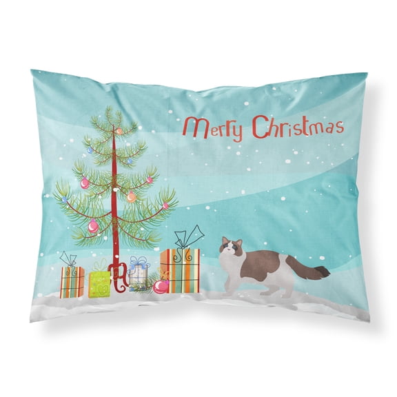 Ragdoll 3 Cat Merry Christmas Fabric Standard Pillowcase
