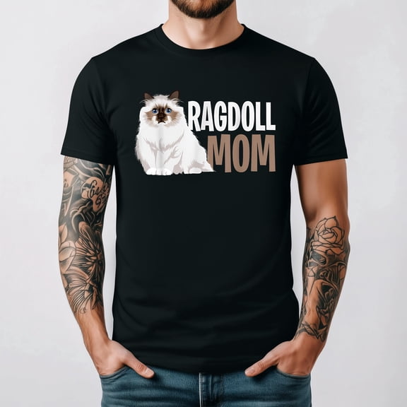 Ragdoll Cat Mom Funny Pet Lover Motherhood Humor Graphic T Shirt, for men & women up to 5XL