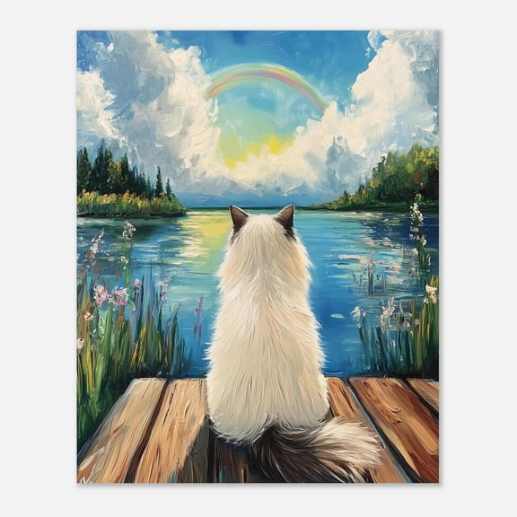 Ragdoll Cat Rainbow Bridge Wall Art Print