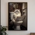 Ragdoll Cat Reading Newspaper Wall Art Print, Quirky Bathroom Animal ...