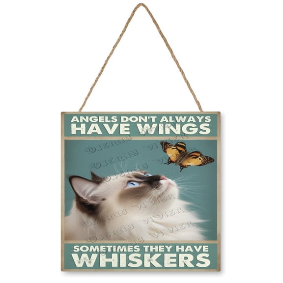 Ragdoll Cat Sign, Funny Cat Wooden Hanging Sign Plaque, Gifts for Cat Lovers, Cat Decor, Cat Home Decor, Cat Signs for Home Decor 12"x12"