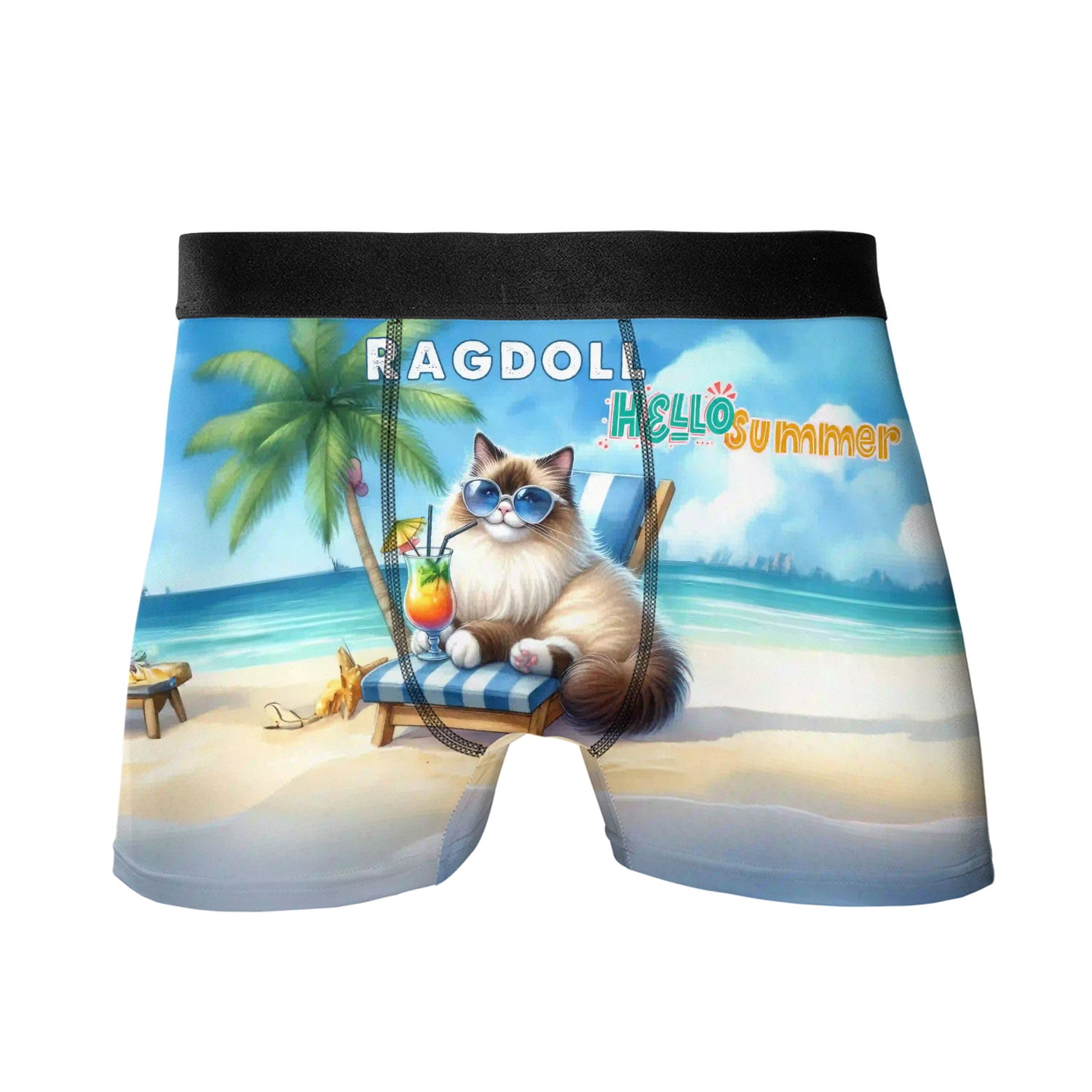 Ragdoll Hello Summer Beach Theme with Sunglasses and Tropical Cocktail ...