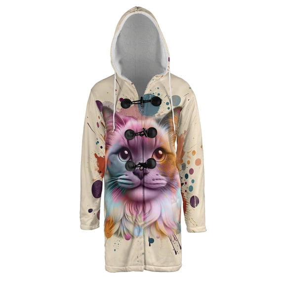 Ragdoll Portrait Watercolor Vintage Retro Styles All Over Print 3D Hooded Duffle Toggle Coat Cat Lover Kitten Owner Gifts Idea - 00001