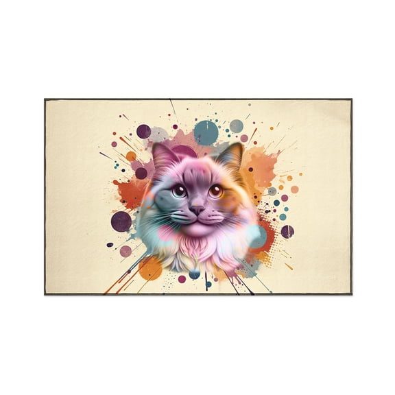 Ragdoll Portrait Watercolor Vintage Retro Styles Indoor Rug Cat Lover Kitten Owner Gifts Idea Carpet Living Bed Room Sofa Home Decor - 00001