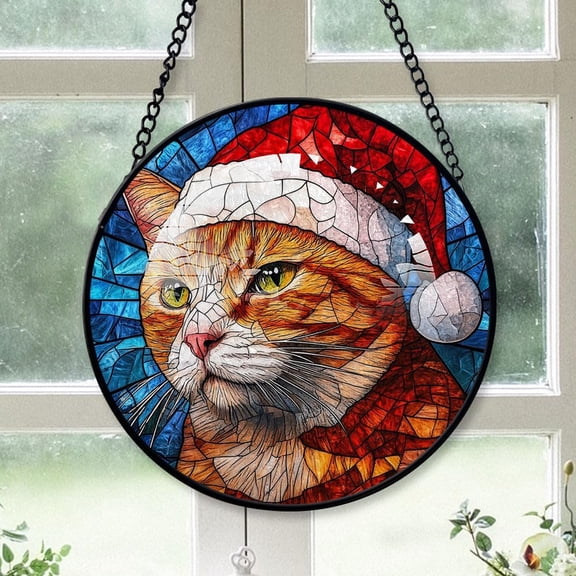 Ragdoll Santa Cat Tree Stained Glass, Ragdoll Santa Cat for Christmas 2025, Ragdoll Santa Cat Christmas Keepsake, Christmas Hanging Dcor 7z7lNY