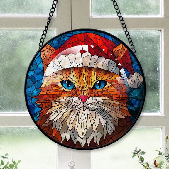 Ragdoll Santa Cat Tree Stained Glass, Ragdoll Santa Cat for Christmas 2025, Ragdoll Santa Cat Christmas Keepsake, Christmas Hanging Dcor vTSOd7