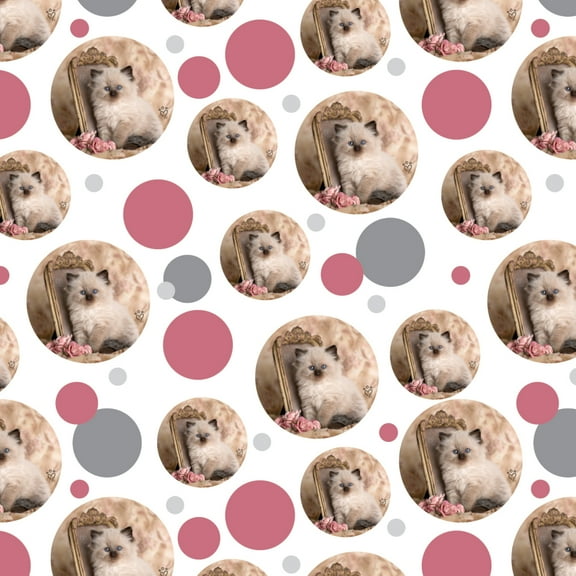 Ragdoll Tiffany Cat Kitten Victorian Roses Premium Gift Wrap Wrapping Paper Roll