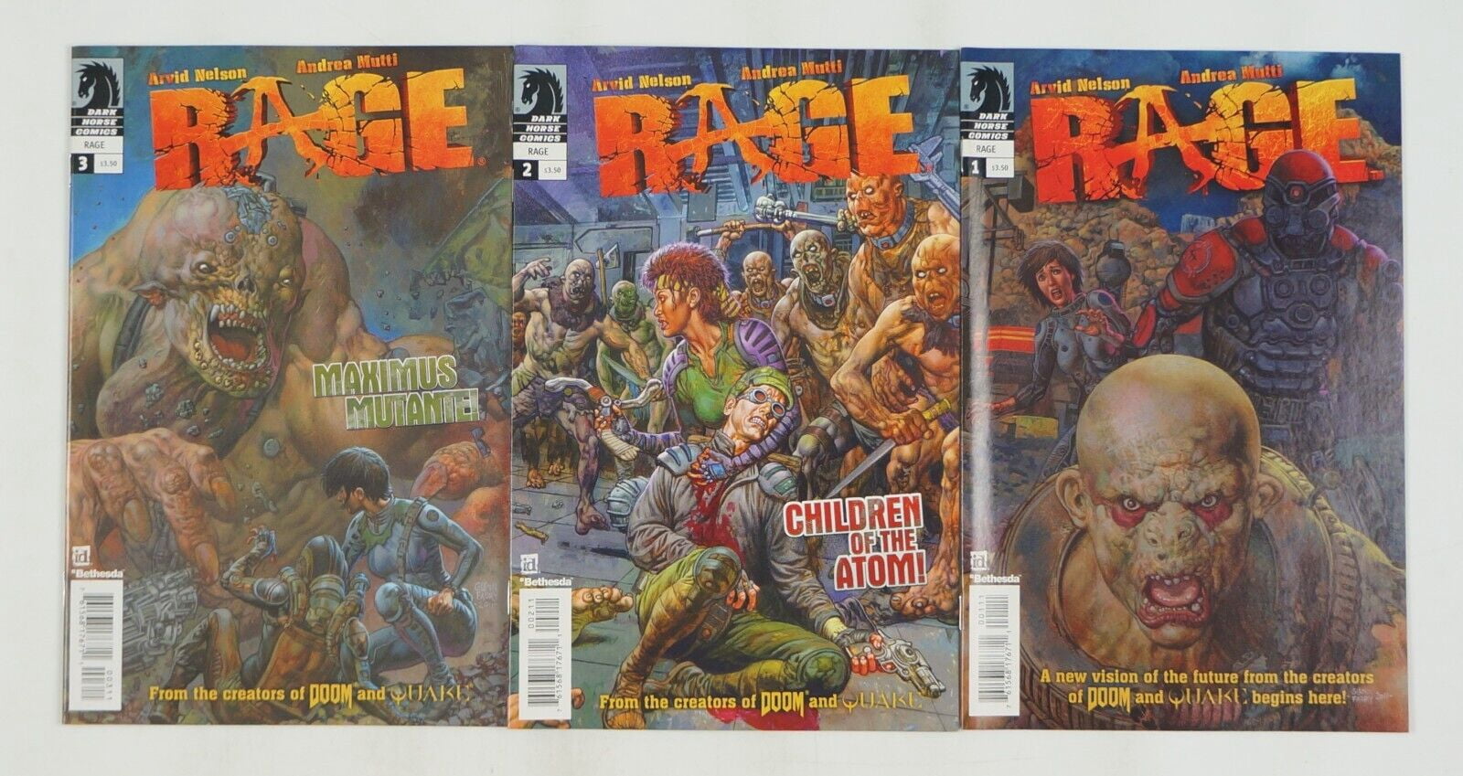 Rage #1-3 VF/NM complete series based on video game ; Dark Horse ...