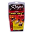 thumbnail interactive-video image 1 of Rage 3-Blade Chisel Tip Slipcam 100 Grain Broadhead, 3 Pack, Steel Blades, Model R60100-3W, 1 of 8