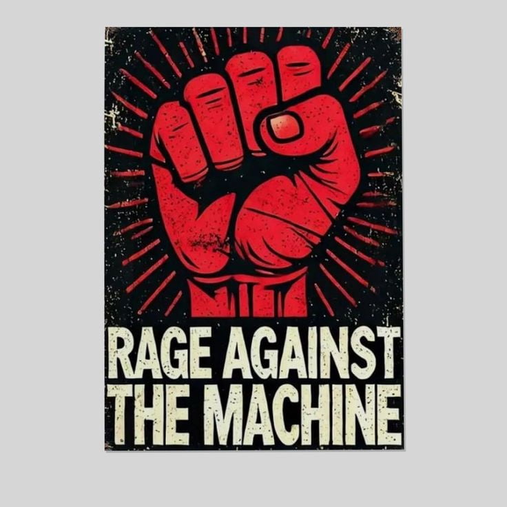 Red Rage Sign Rage Against The Machine Tin Sign Vintage Poster Man Cave Garage Bar ...