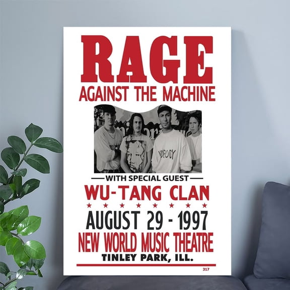 Rage Against the Machine 1997 Tinsley Park, Illinois Cardstock Concert Poster Size 24''x36'' Goldengate