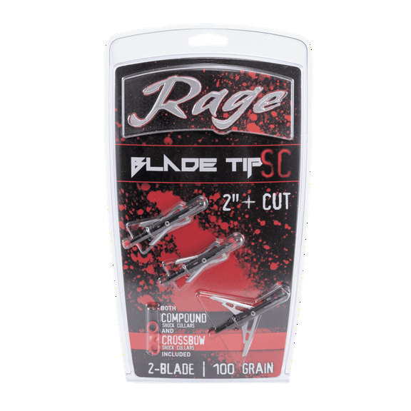 Rage Black Series Cut on Contact 2 Blade Archery Broadhead, 3 Pack