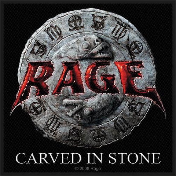 Rage Carved in Stone Patch Cover Art Heavy Metal Band Woven Sew On Applique