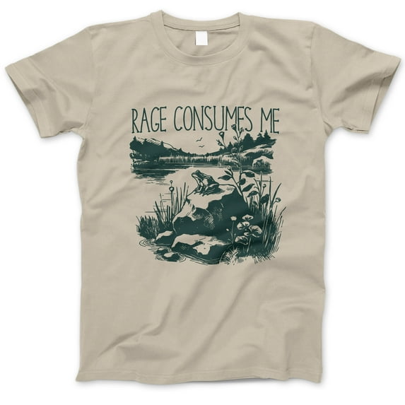 Rage Consumes Me Frog Shirt – Funny Angry Frog Nature Scene T-Shirt, Cottagecore Aesthetic with Dark Humor, Sarcastic Mood Tee, Frog Lover Gift for Men Women