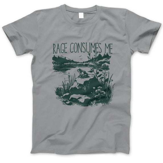 Rage Consumes Me Frog Shirt – Funny Angry Frog Nature Scene T-Shirt, Cottagecore Aesthetic with Dark Humor, Sarcastic Mood Tee, Frog Lover Gift for Men Women