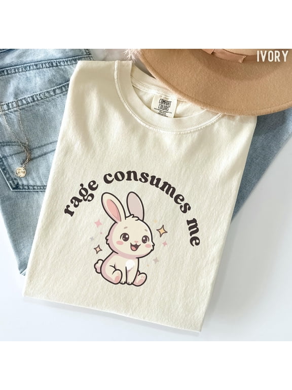 Rage Consumes Me' Bunny Cartoon Rabbit T-Shirt, Unisex T-Shirt