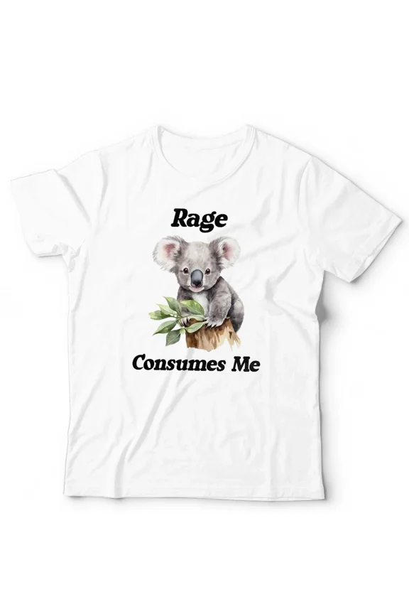Rage Consumes Me Funny Koala Meme Cute Parody Animal Lover Humor Unisex T-Shirt, up to size 5XL