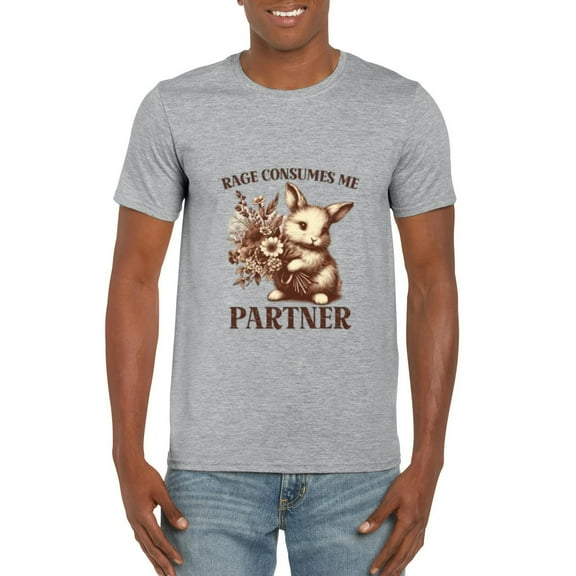 Rage Consumes Me Partner Funny Rabbit Meme Angry Bunny T-Shirt, for men & women, up to size 5XL