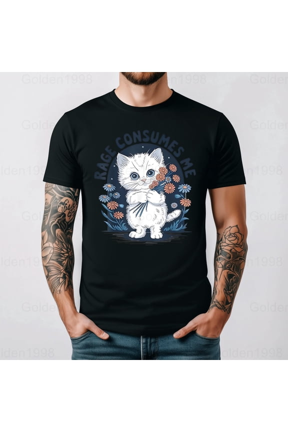 Rage Consumes Me Quote Graphic Humor Gift Statement Design Graphic Tee,for men & women up to 5XL