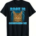 thumbnail image 1 of Rage Is Consuming Me Funny Lightning Angry Cat Meme T-Shirt,100% Cotton Short Sleeve Classic Heavy Cotton T Shirt Printed Graphic Tee Women's Casual Short-Sleeved Top, 1 of 8
