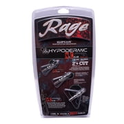 Rage Hypodermic No Collar 2-Blade Broadhead, 100 Grain, Stainless Steel Blades, R38100-3W