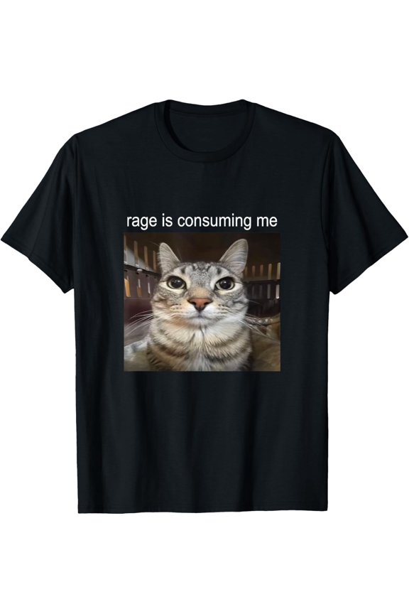 Rage Is Consuming Me - Funny Silly Staring Cat Meme Unisex T-Shirt