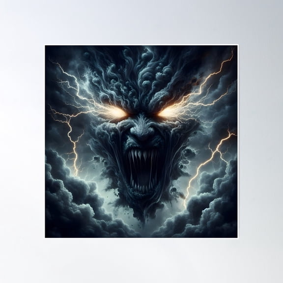 Rage Of The Storm Poster Wall Art, Modern Wall Decor, 30x30 UNFRAMED