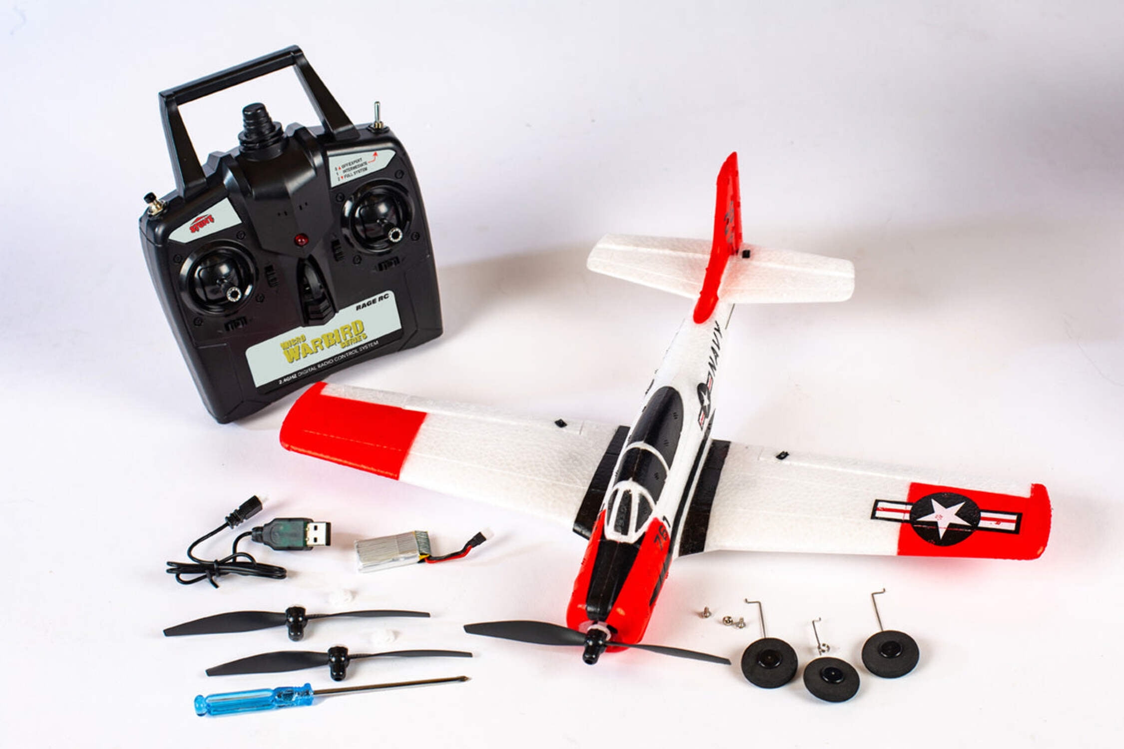 Rage RC A1302 T-28 Micro Rtf Airplane W/Pass