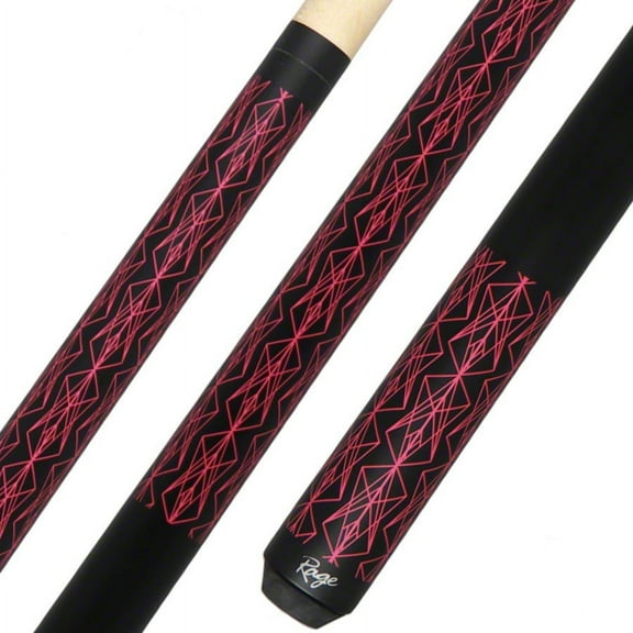 Rage RG111 Two-Piece Billiards Pool Cue Stick Black w/ Magenta graphics