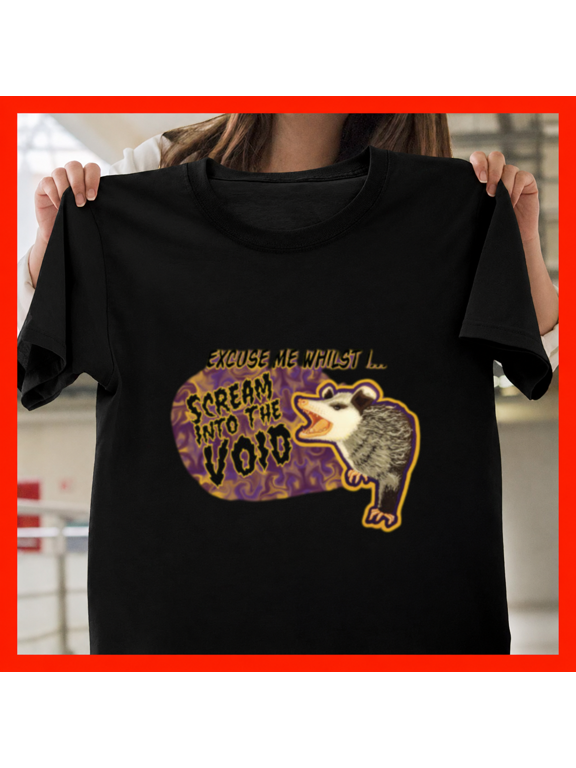 Ragefully Opossum Screaming Trash Marsupial Chaos Meme Art Unisex T-Shirt, up to size 5XL