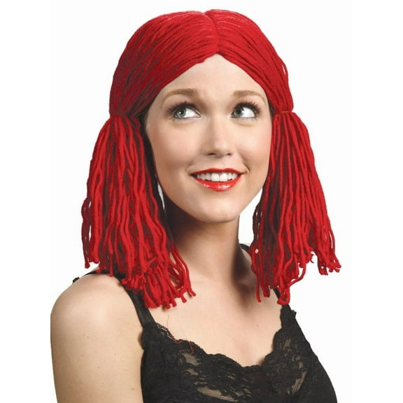 Raggedy Anne Doll Ladies Wig Red Yarn Bundles String Women's Animated Cosplay Clown Pigtails Enigma Costume Wig