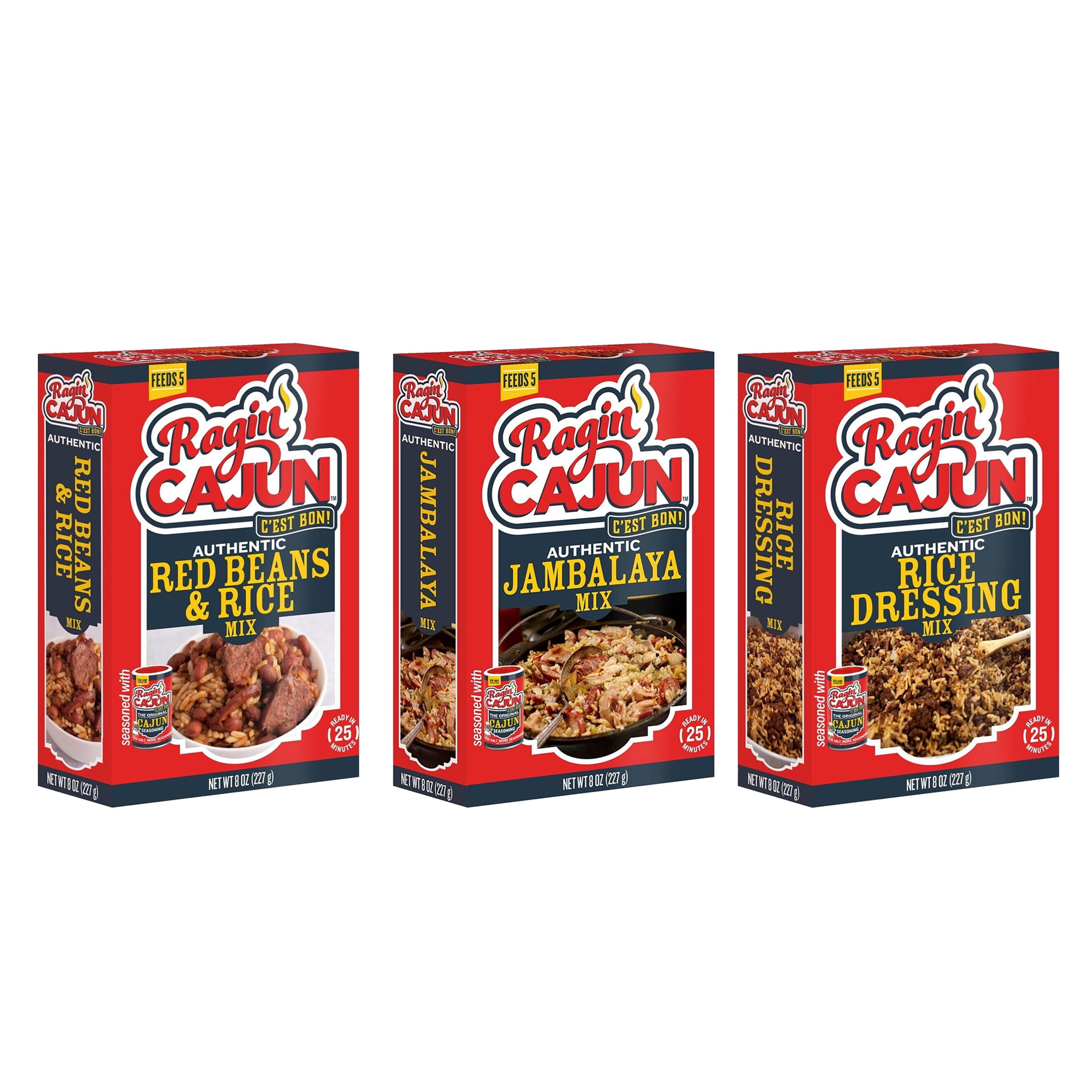 Ragin' Cajun Rice Dinner Party Set - Red Beans & Rice, Jambalaya, Rice Dressing