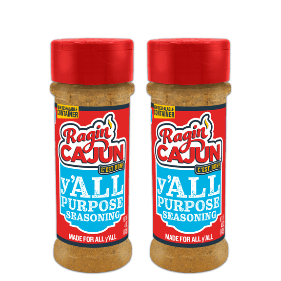 Ragin Cajun yALL Purpose Seasoning, Mild Cajun All-Purpose Spice Blend, 4 oz (2 pack)