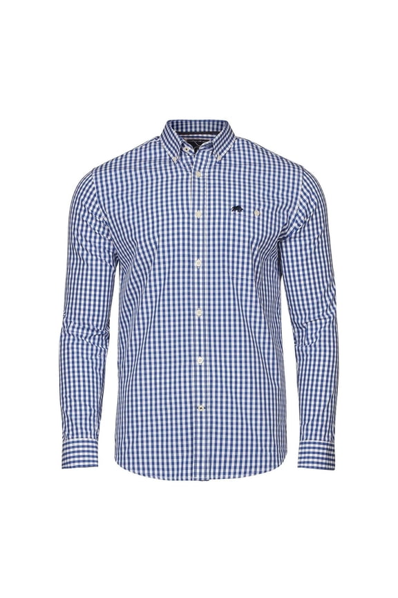 Mens Gingham Classic Long-Sleeved Shirt