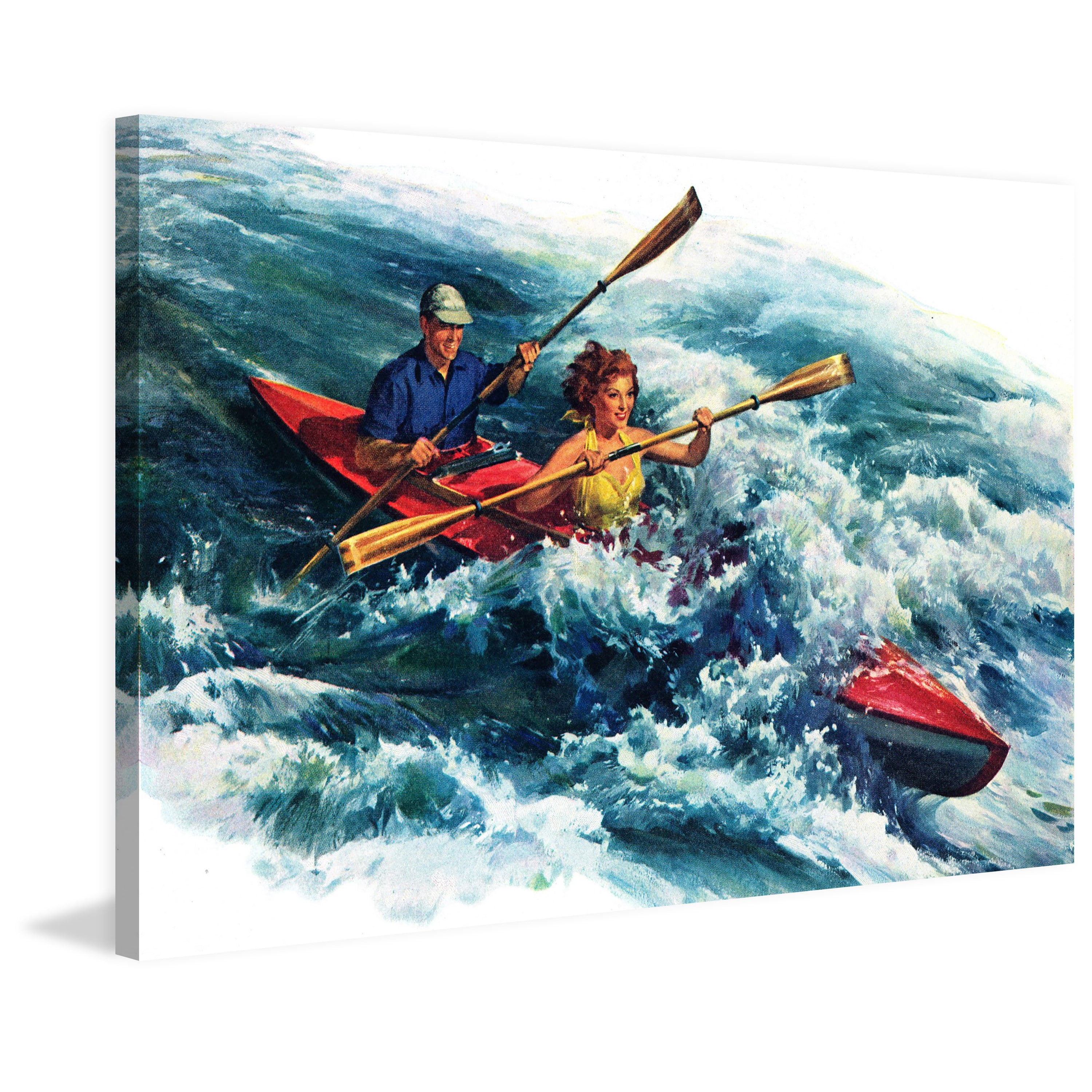 "Raging Rapids" Painting Print on Wrapped Canvas