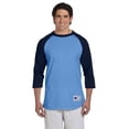 thumbnail image 1 of Raglan Baseball T-Shirt - Light Blue/Navy - 3X-Large, 1 of 2