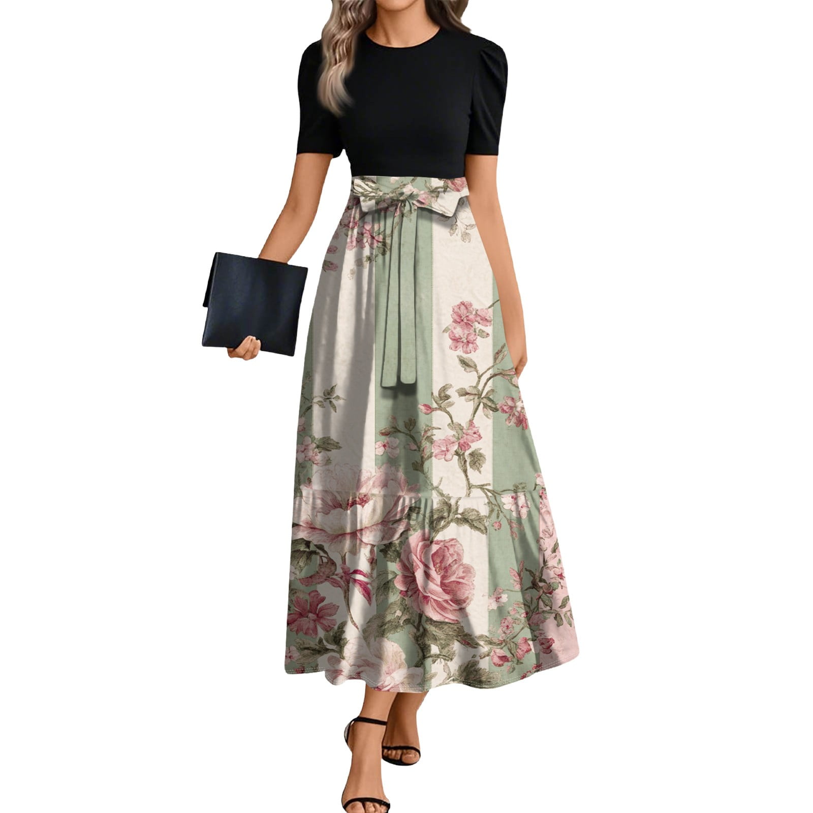 off the shoulder formal dress long Donna Long Off the Shoulder Illusion Sleeve Dress main image 0