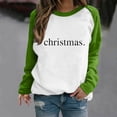 thumbnail image 1 of Raglan Sleeve Sweatshirts Tops for Women 2024 Merry Letter Print Christmas Shirts Long Sleeve Crewneck Pullover (XX-Large, Green 01), 1 of 3