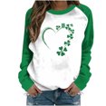 thumbnail image 1 of Raglan Sleeve T-Shirt for Women Lucky Charm Print Top 2026 Womens Tops Oversized Casual Pullover St. Patrick's Day Clothing Comfortable Long Sleeve Outfits Graphic Crewneck Shirts, 1 of 7