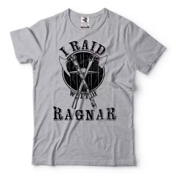 Ragnar Lothbrok T-Shirt The Vikings Tee Shirt Ragnar Lodbrok Raid Viking Tee Unisex S-5XL Hot Trending Shirt, Vintage Birthday Gift
