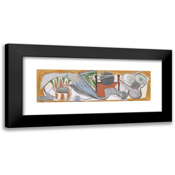 Ragnhild Keyser 14x7 Black Modern Framed Museum Art Print Titled - Composition (1935-1937)